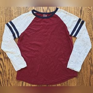 NWOT Gymboree Boys Cotton Long Sleeve Baseball Tee in Brick Red Size 10-12